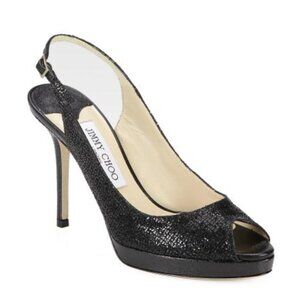 Jimmy Choo Nova Heels Black Glitter